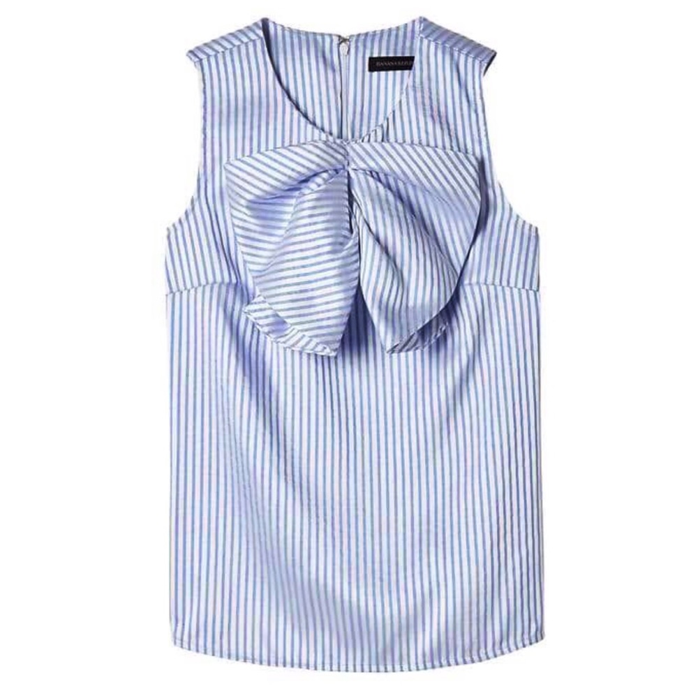 Banana Republic Pleated Bow Blouse